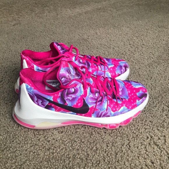 Nike KD 8 Premium In Vivid Pink Aunt Pearl Sz 7Y - Picture 4 of 11